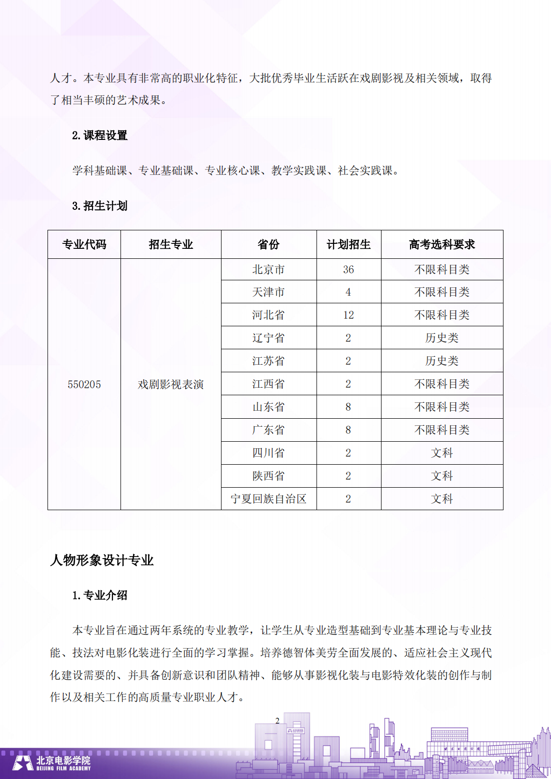 北京电影学院 2024 年艺术类高职（专科）招生简章